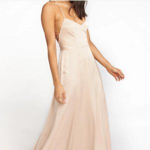 Show Me Your Mumu - Champagne Luxe Satin Godshaw Goddess Gown